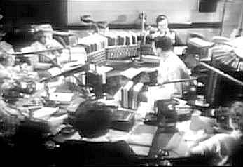 Radio 'Mike Room' in City Hall, about 1947